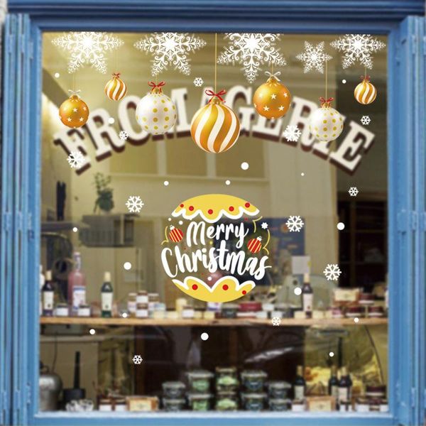 

window stickers merry christmas santa elk sticker for home decoration year waterproof glass pvc film