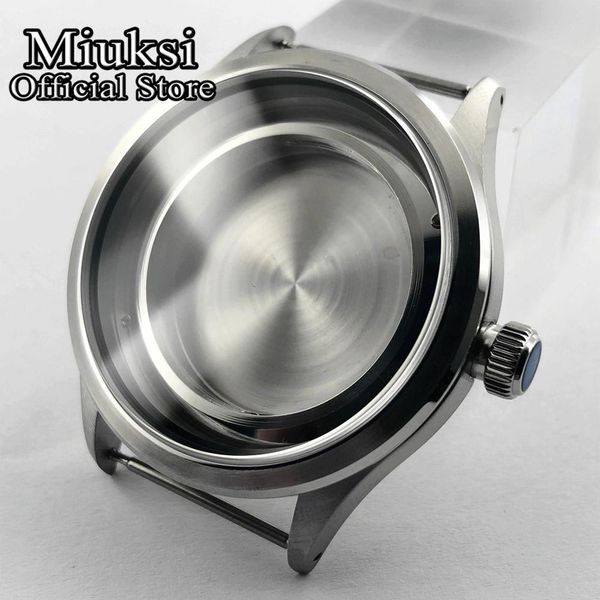 Cassa dell'orologio in argento sterile da 1 mm, vetro zaffiro, adatta al movimento ETA 2836, Miyota 8205 8215 821A Mingzhu DG 2813 3804