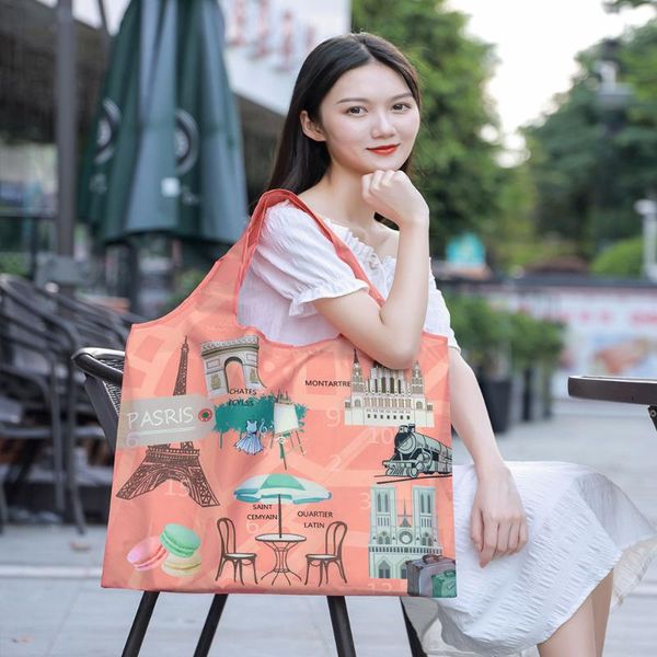 

storage bags museum famous painting series shopping bag, lightweight foldable eco-friendly fashionable large-capacity portable