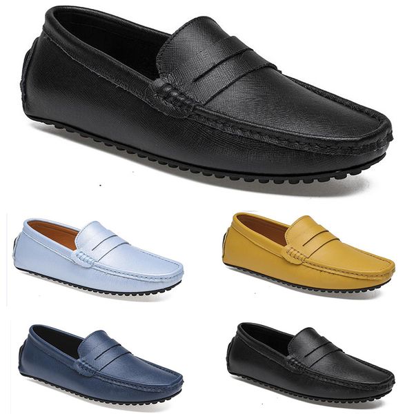 

leather peas men's casual driving shoes soft sole rubber sier beige black dark grey khaki chocolate grey footwear all-match lazy4361854