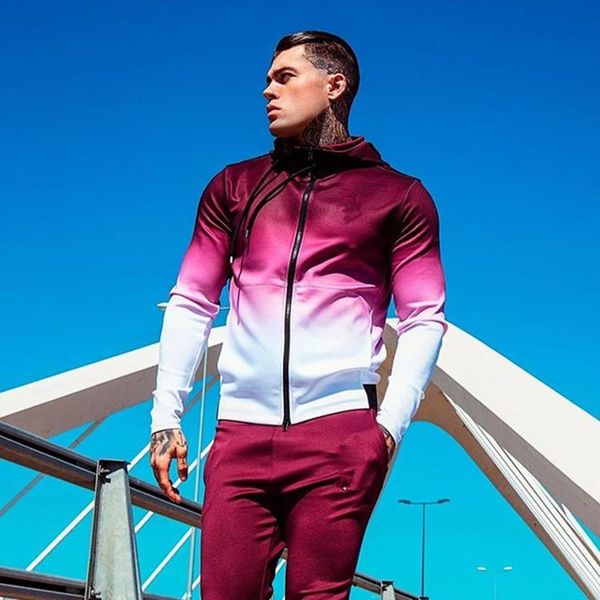 

cofakte sweatshirts for men gradient color long sleeve zipper hoodies coat drawstring male pocket fashion hoodie men's vests, Black;white