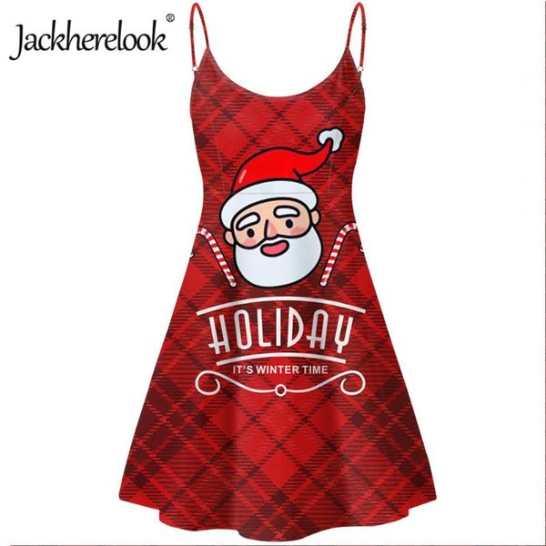 

jackherelook red santa claus brand design women sleeveless spaghetti strap party dresses backless sundress christmas dress mujer casual, Black;gray