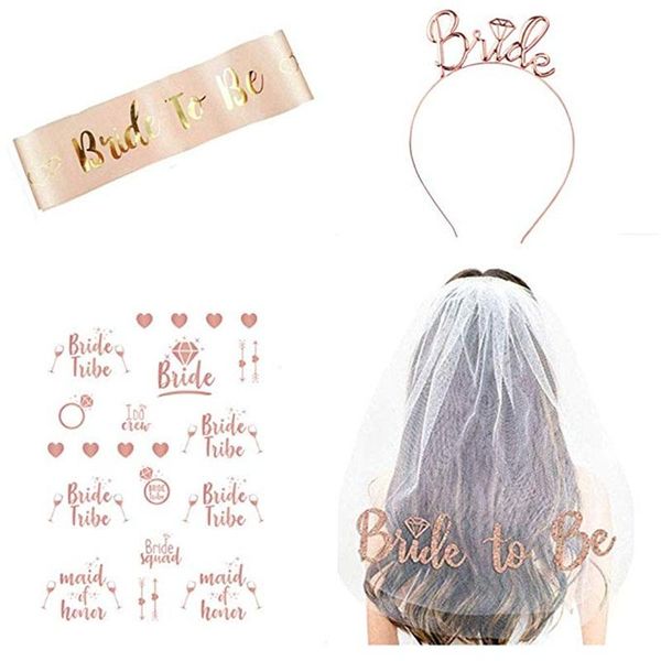 

party decoration wedding decorations bridal shower veil team bride to be satin sash bachelorette girl hen supplies