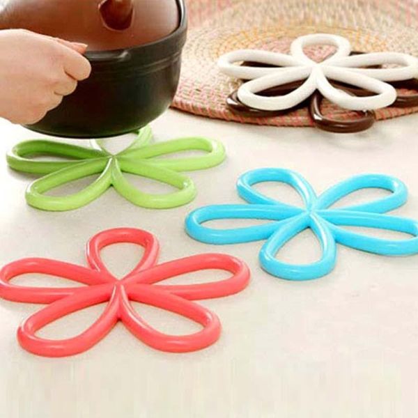 

pc blossom eat mat anti-slip silicone plum pretty dining-table pot pad heat proof insulation placemat kitchen tool mats & pads