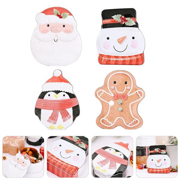 

gift wrap 4pcs christmas tinplate boxes beautiful candy for storage
