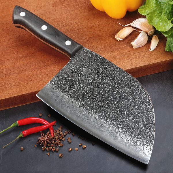 В продаже!! Full Tang 7-дюймовый мясной нож многофункциональный китайский шеф-повар ножи с высоким углеродом из нержавеющей стали мясных клиавров сверхмощный лезвие с розничной коробкой