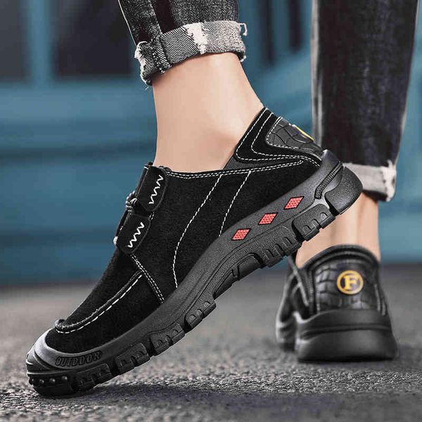 

dress shoes men genuine leather casual flats lace-up sneakers comfortable lightweight breathable moccasins slip on outdoor dmfu, Black