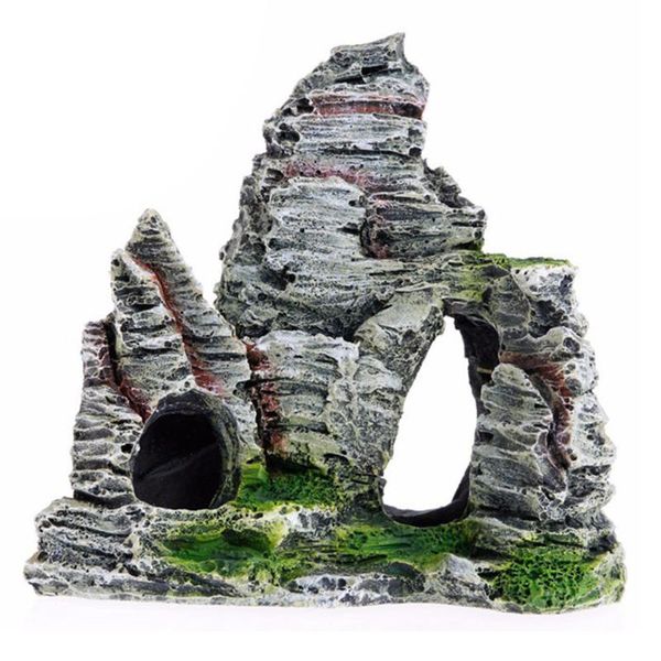 

decorations pet supplies craft fish tank ornament simulation underwater aquarium rockery mountain view landscaping hiding cave home decor