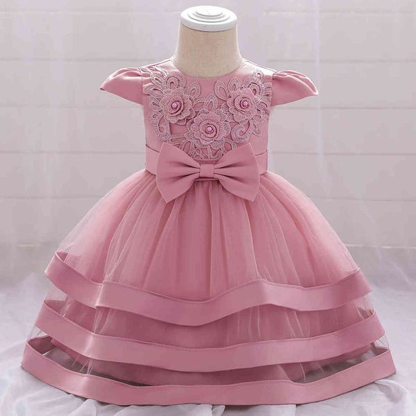

newborn baby girl 1 year birthday dress lace flower toddler girl christening princess dress infant party wedding dresses infant g1129, Red;yellow