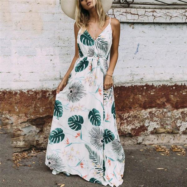 

maternity dresses women's sleeveless suspender leaf print dress pregnancy sundress women fancy pregnant womens clothing 42h, White