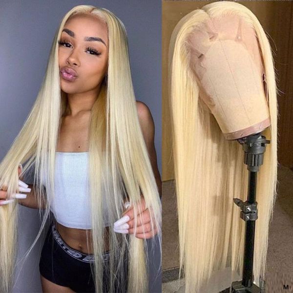 

lace wigs 613 straight frontal human hair wig 10-28 inches pre -plucked bleached knot hd transparent blonde closure, Black;brown