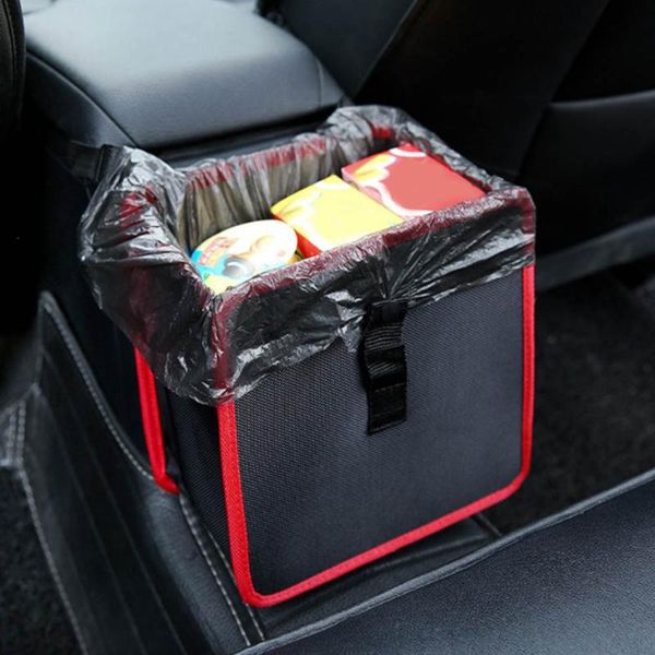 

car organizer seat leak proof storage box truck bag crevice piece can black portable fold leakproof trash