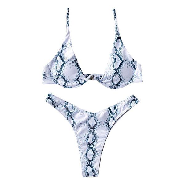 

two-piece suits women brazilian micro bikini set neon snakeskin leoaprd print swimsuit push up underwire high cut bathing suit