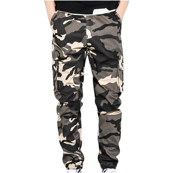 

men's pants camouflage military cargo men tactical sweatpants man combat trousers jungle hiking hunting pant pantalones pantalon calÃ§a, Black