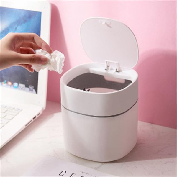 

mini garbage bucket deskwaste bins pressed cover trash can multifunctional dustbins sundries barrel with lid storage box