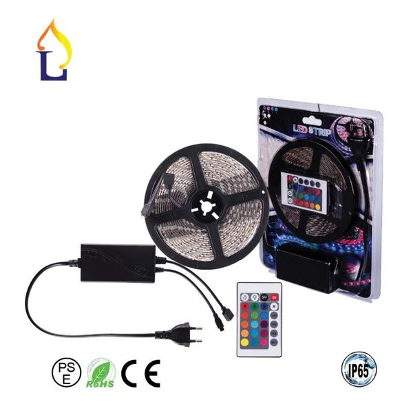 

pack led strip light, 500cm smd rgb&single color changing flexible 300 leds light with dc 12v 5a power adapter strips