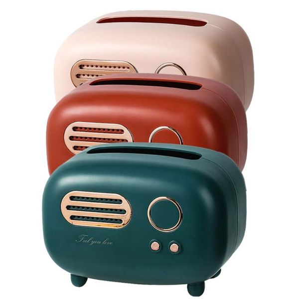 

tissue boxes & napkins retro radio model box vintage deskpaper holder dispenser creative napkin drawer storage case ornament craft