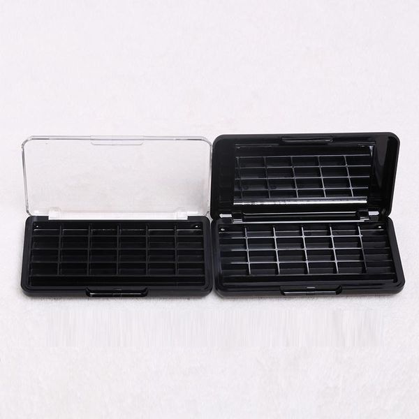 

storage bottles & jars 10/20pcs rectangular black eyeshadow case with mirror diy empty cosmetic 24 grids white lip blush compact box clear c
