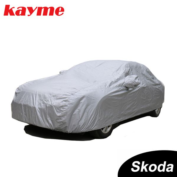 Kayme Full Car Covers пылезащитный наружный крытый ультрафиолетовый ультрафиолетовый солнцезащитная защита от солнца Полиэстер крышка универсальная для Skoda