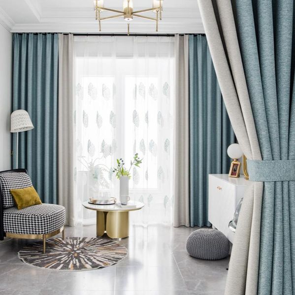 

bedroom living room modern simple and light luxury cotton linen finished high-end elegant curtain & drapes