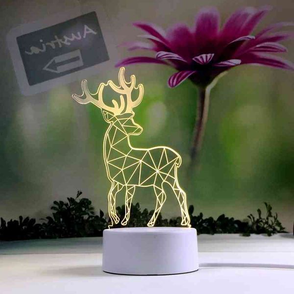 

plug three color dimming new strange night usb animation 3d table lamp