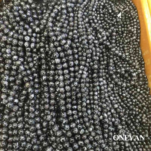 

onevan natural a indigo gabbro beads 6-10mm smooth loose round stone bracelet necklace jewelry making diy accessories design