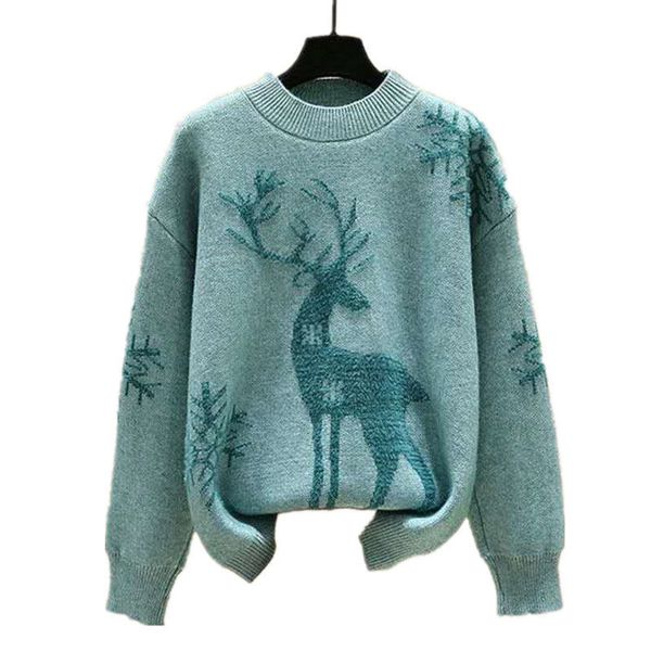 

women's sweaters product in addition to velvet women's sweater christmas fall and winter thick exterior wear lazy foreign style 68, White;black