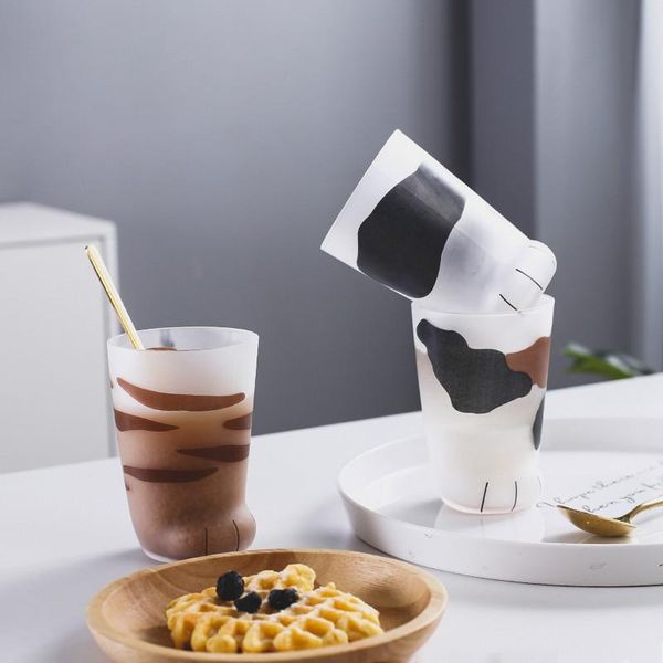 

mugs creative cat claw cup coffee mug frosted glass tumbler drinkware breakfast milk tea juice household cups kids couples girls gift