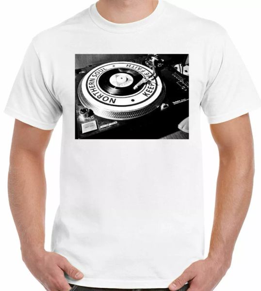 

northern soul t shirt man consoles turntable vinyl dance music keep faith, White;black