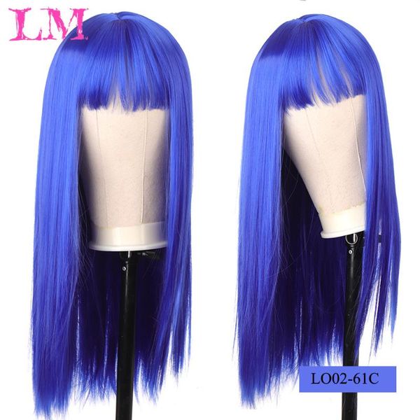

synthetic wigs liangmo wig female high temperature resistant fiber mid-length hair bang cosplay black long straight