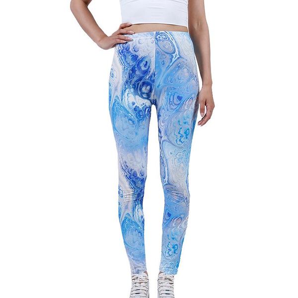 

women's leggings ygyeeg tie-dye printing women elastic skinny high waist fitness female push up leegins workout femme slim jeggings, Black
