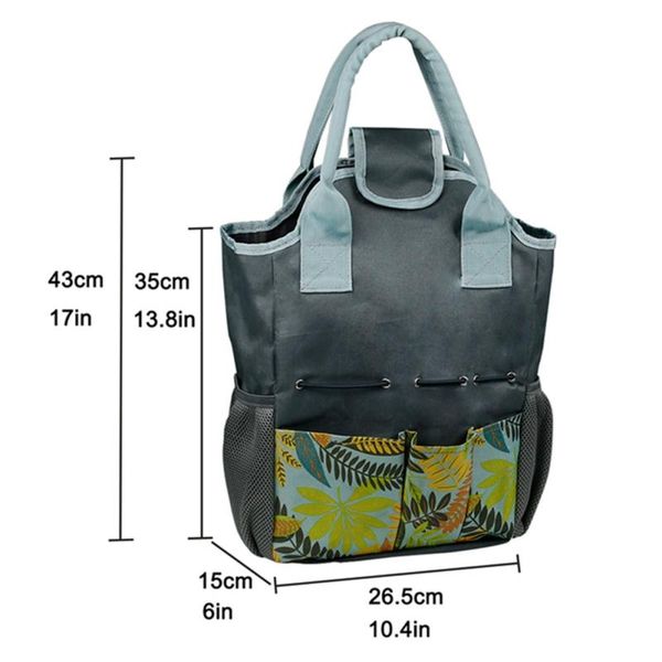 

colorful portable large-capacity garden material soft tool bag with 8 external pockets and design storage bags