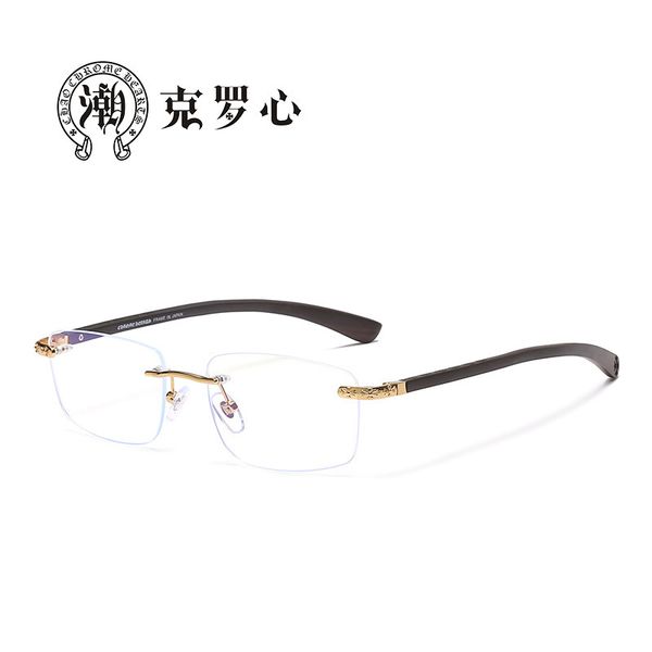 

75% off outlet store online sandalwood leg blue light proof less business men's myopia spectacle frame, White;black