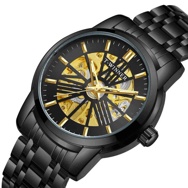 

winner watches steampunk men skeleton gear car mechanical poison box ship, Slivery;brown