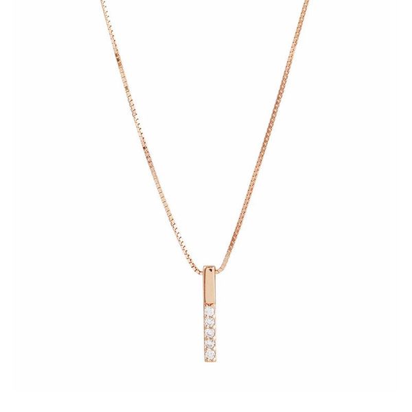 

sterling silver strip geometric cubic zircon necklace simple fashion clavicle chain charm for women jewelry s-n545 chains