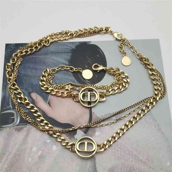 

buy 75% off hip hop multilayer bronze necklace bracelet female, Silver