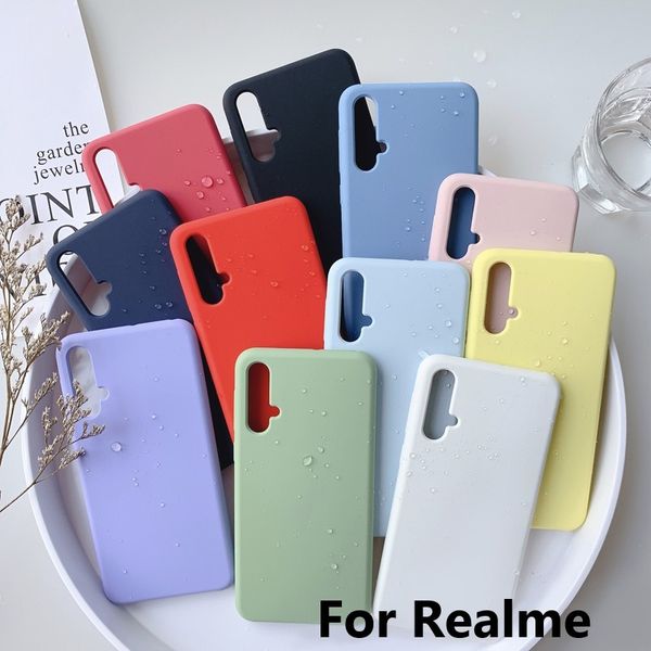 OPPO RealMe için Telefon Kılıfı 7 6 X7 7i 6i 6 S Pro 5G C11 C3 (3 Kamera) Q2 X2 Için Renkli Yumuşak Silikon Kılıfları Renkli Yumuşak Silikon Kılıflar