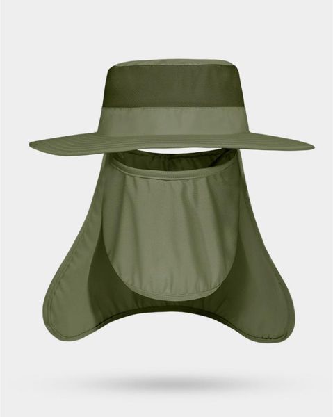 

cycling caps & masks outdoor camping hat visor sunscreen men women fishing cap detachable sun waterproof windproof, Black