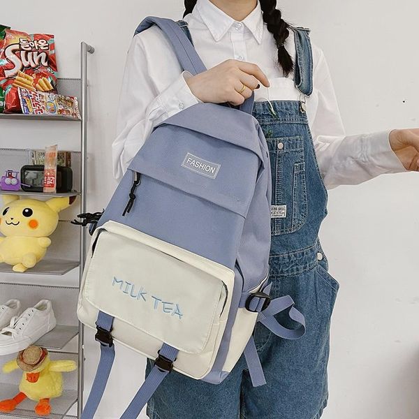 

school bags 4 piece oxford backpack harajuku cute girl bag large capacity student book