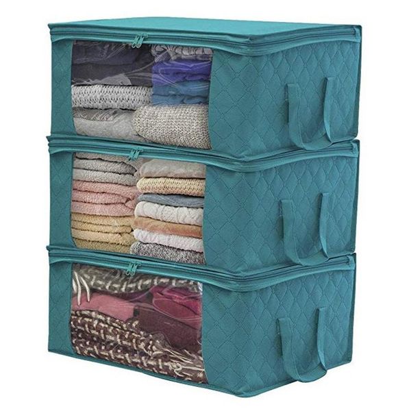 

large clothes quilt storage bag for blanket closet sweater organizer box sorting cabinet container travel home clothing & wardrobe