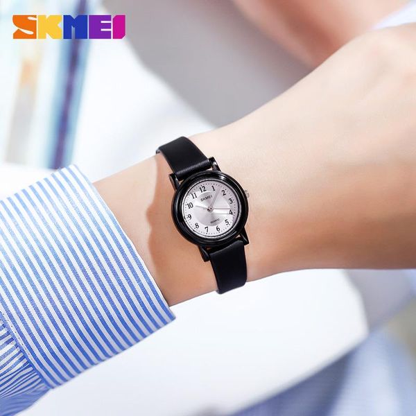 

women watch simple thin light black bracelet girls watches for waterproof shockproof ladies wristwatch skmei wristwatches, Slivery;brown
