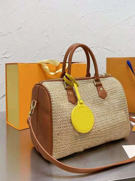 

designer women's woven pillow bag with leather embroidery