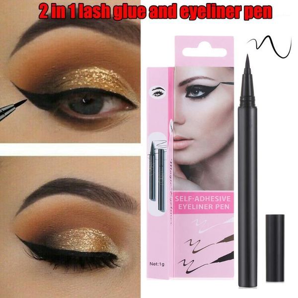 

in 1 magic self-adhesive black eyeliner magnetic liquid quick-drying sticky eyelashes no glue needed eye liner pen1