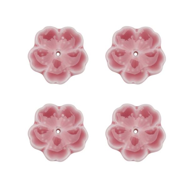 

fragrance lamps 4pcs ceramic decorative incense holder delicate flower burner pink