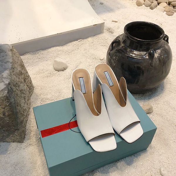 

brand british style lady's chunky high heel single slipper with diamond designer comfortable soft sole genuine real leather square tote, Black