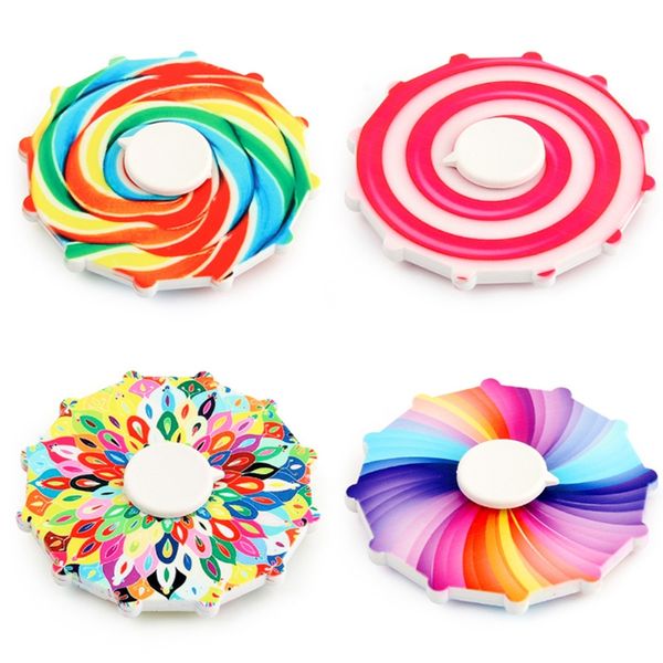 

peculiar decompression toy candy color gyro double - sided uv printing spinning disc
