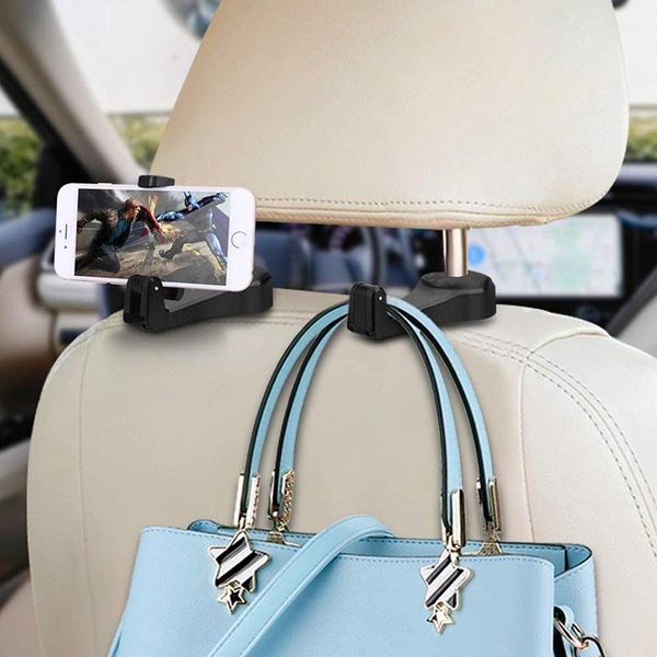 

cell phone mounts & holders mobile holder for car 2 in 1 universal vehicle back seat headrest hanger hook shopping bag auto accessory