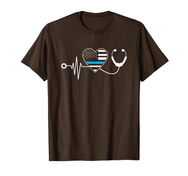 

Nurse Police Heartbeat Vintage Wife Gear And Gift T-Shirt, Mainly pictures