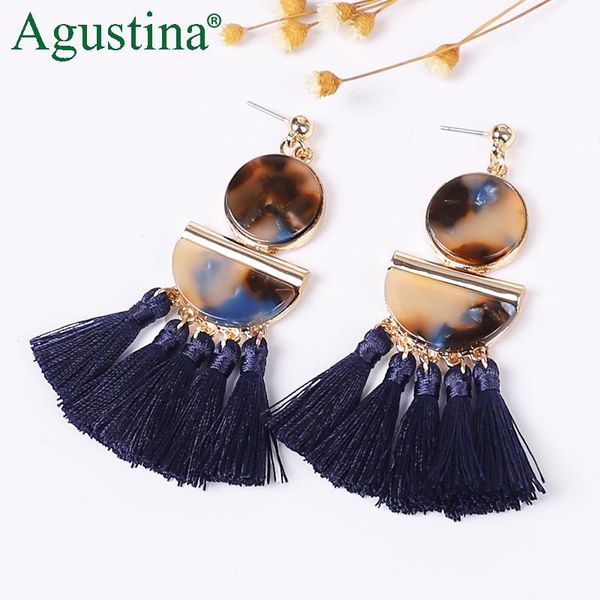 

agustina fashion tassel earrings for women drop/kpop jewelry blue girls punk earring bohemian star earings dangle & chandelier, Silver