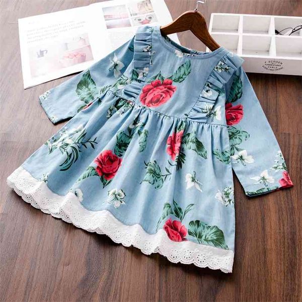 

baby / toddler vintage floral ruffled dress 210528, Red;yellow